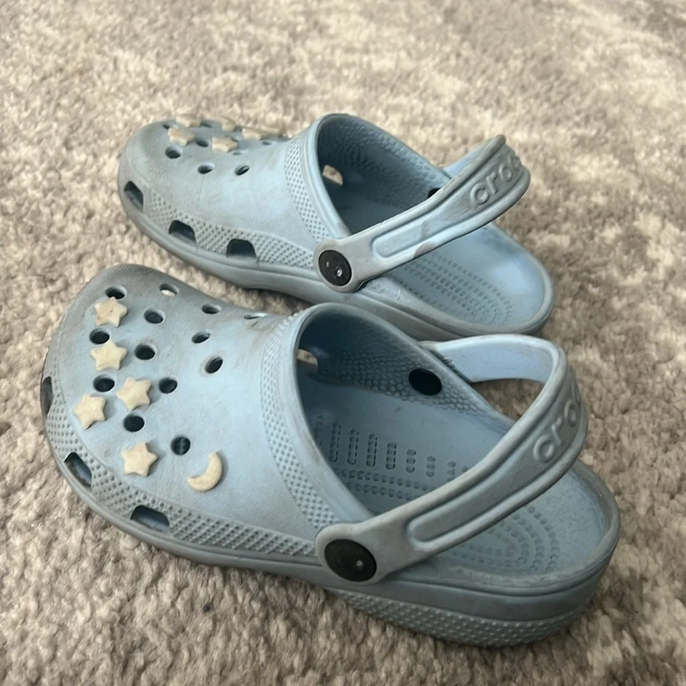 Crocs Baby Blue Stars and Moon Shoes Sandals